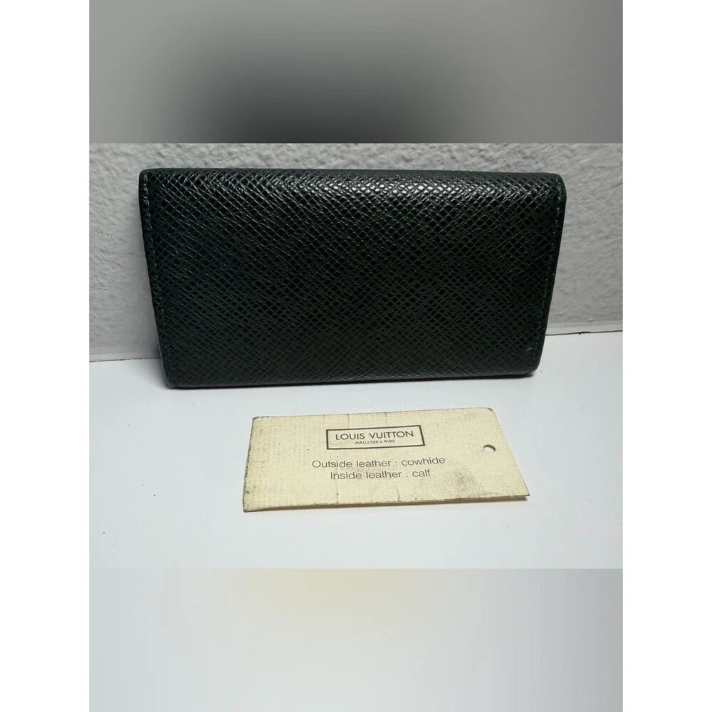 Louis Vuitton Green Taiga Leather Key Cles with Dust Bag